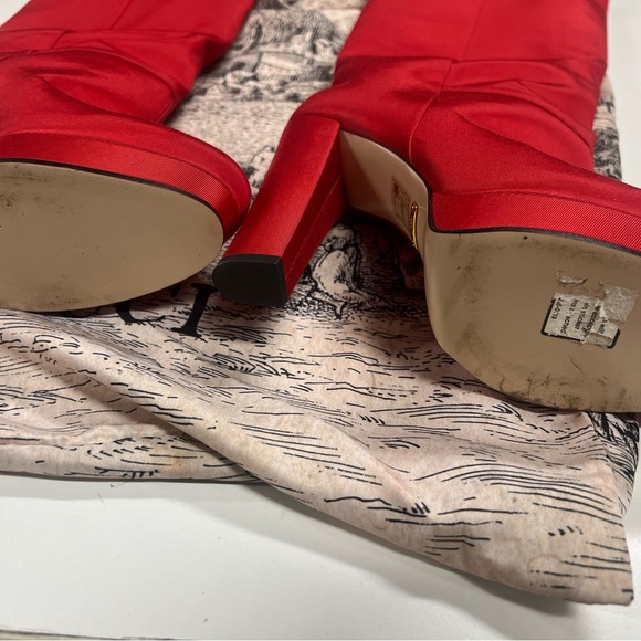 Gucci red ribbed boots new 38 E103 - Picture 7 of 7